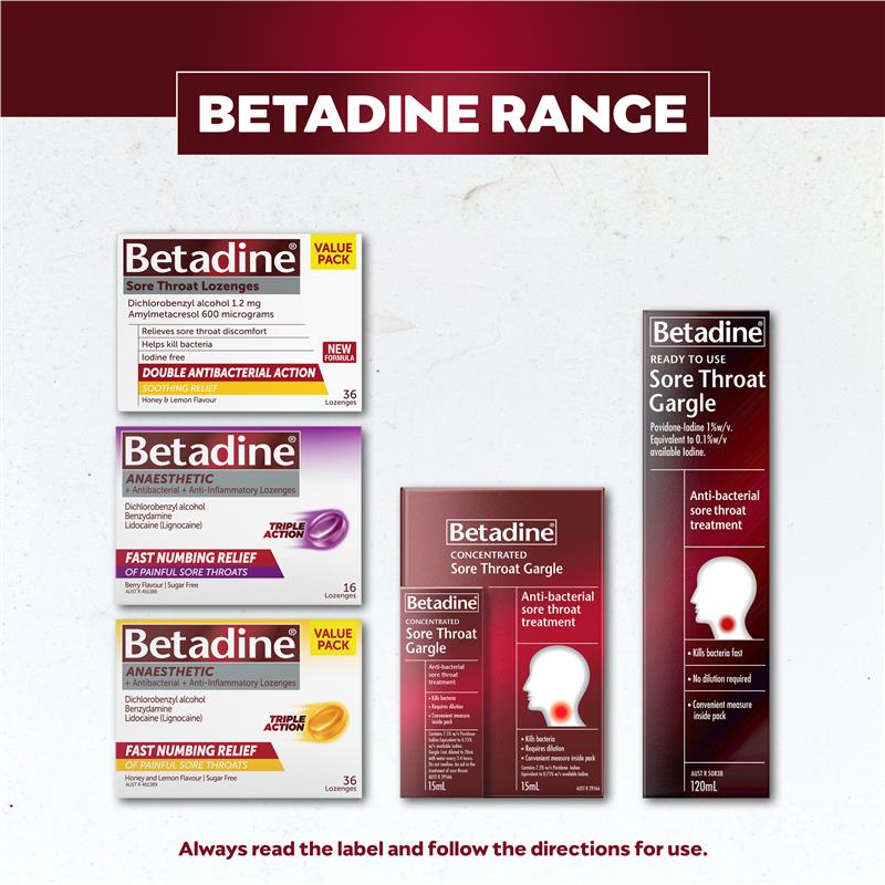 Load image into Gallery viewer, Betadine Sore Throat Gargle Concentrated 15mL
