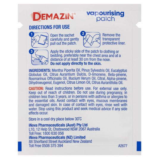 Demazin Vapourising Patches 6 Pack