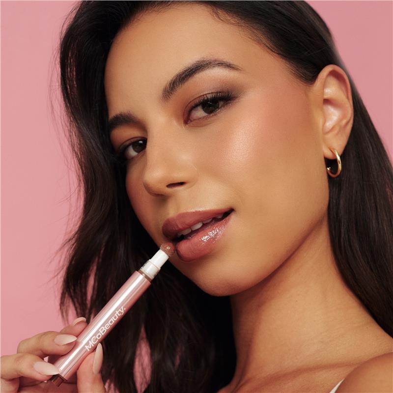 Load image into Gallery viewer, MCoBeauty Glow Lip Plump 4-in-1 Treatment Oil Angel Nude Brown
