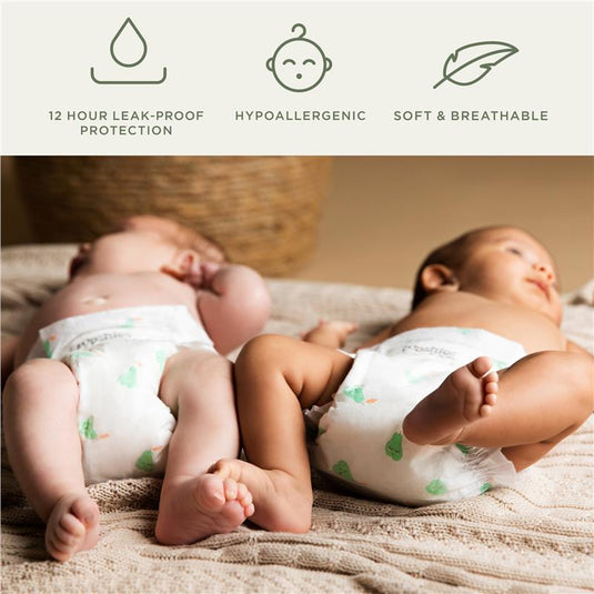 Tooshies Eco Nappies with Organic Bamboo Size 1 Newborn 3-5kg, 52 Pack