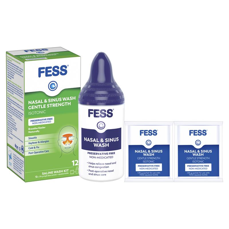 Load image into Gallery viewer, Fess Nasal &amp; Sinus Wash Kit 12 Sachets
