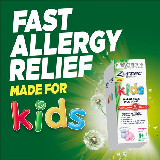 Zyrtec Kids Antihistamine Allergy & Hayfever Oral Liquid Bubblegum 120ml