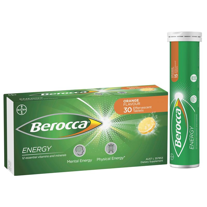 Load image into Gallery viewer, Berocca Energy Orange 30 Effervescent Tablets
