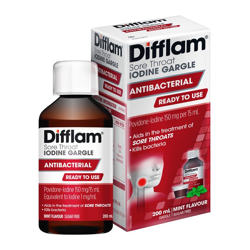 Load image into Gallery viewer, Difflam Plus Ready To Use Sore Throat Gargle Mint 200ml
