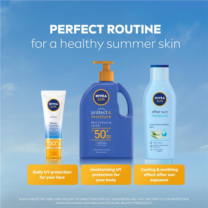 Load image into Gallery viewer, NIVEA Sun Protect &amp; Moisture SPF50+ Sunscreen Lotion Pump 1L
