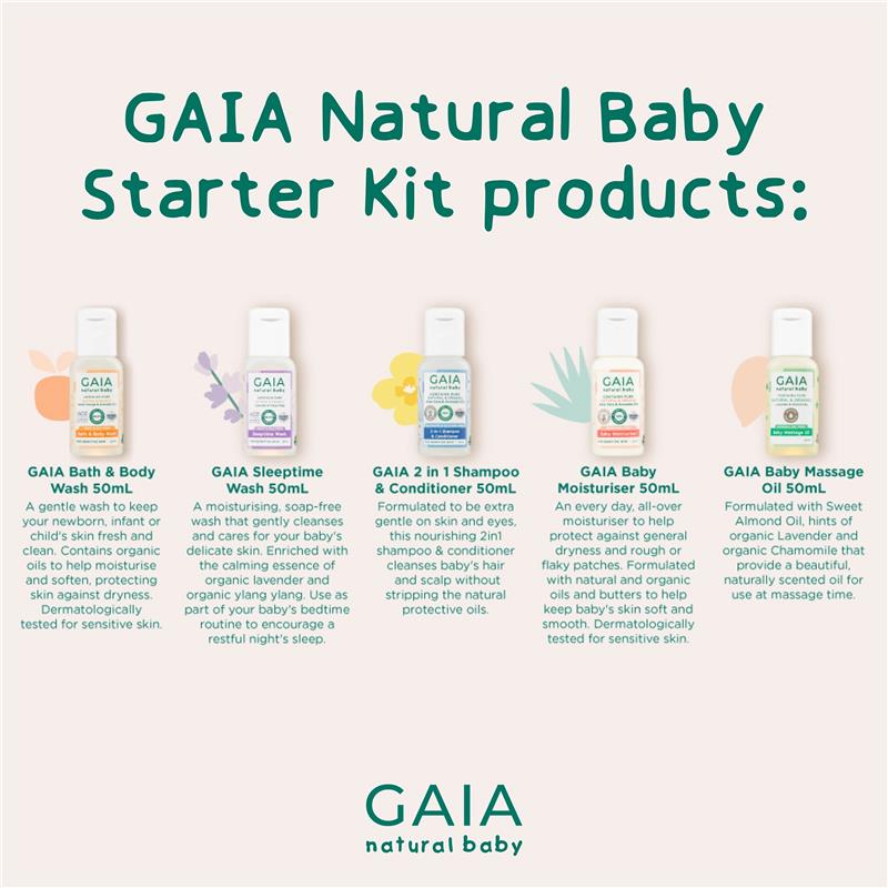 Load image into Gallery viewer, Gaia Natural Baby Starter Kit 5 x 50ml
