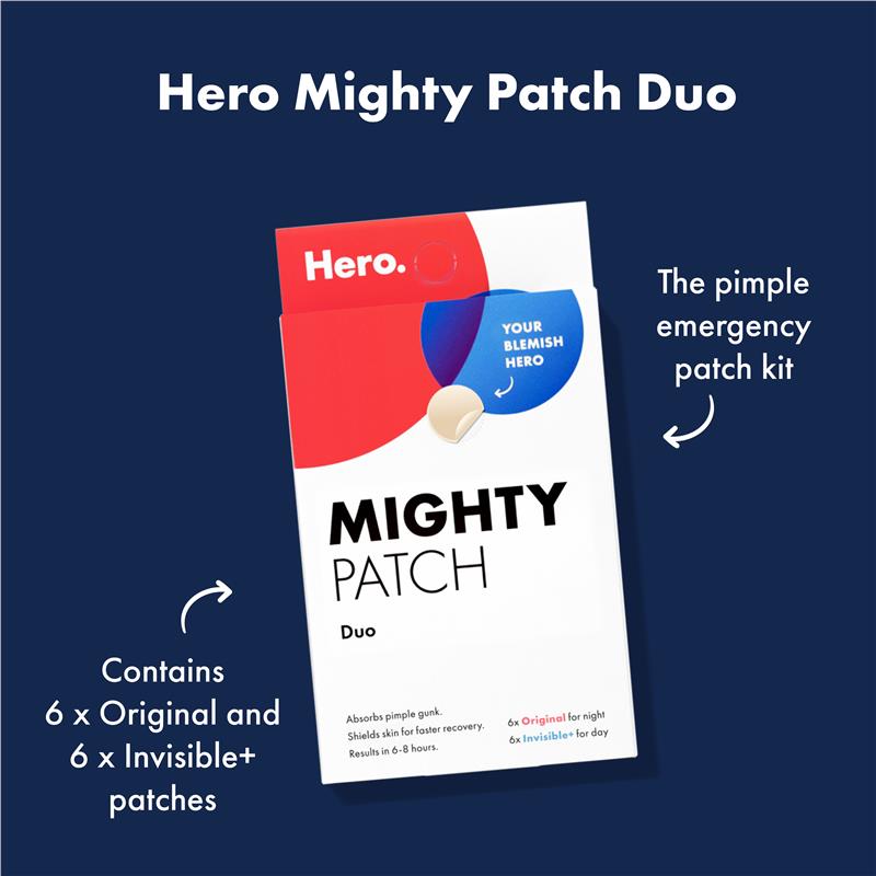 Load image into Gallery viewer, Hero Mighty Patch Duo Pimple Patches Travel Size 12 pack
