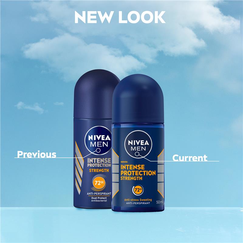 Load image into Gallery viewer, NIVEA MEN Intense Protection Strength Roll On Deodorant 72H Protection 50ml
