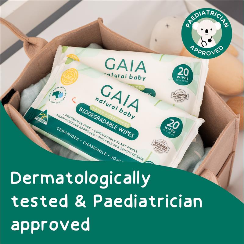 Load image into Gallery viewer, GAIA Biodegradable Water Wipes 20 Pack
