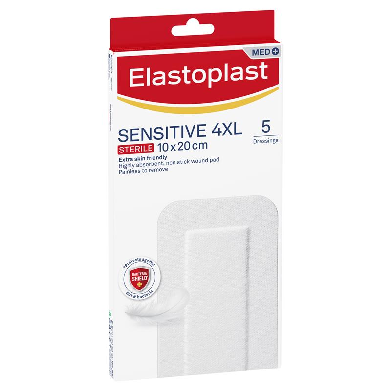 Load image into Gallery viewer, Elastoplast Sensitive Dressing 4XL 10x20cm 5 Dressings
