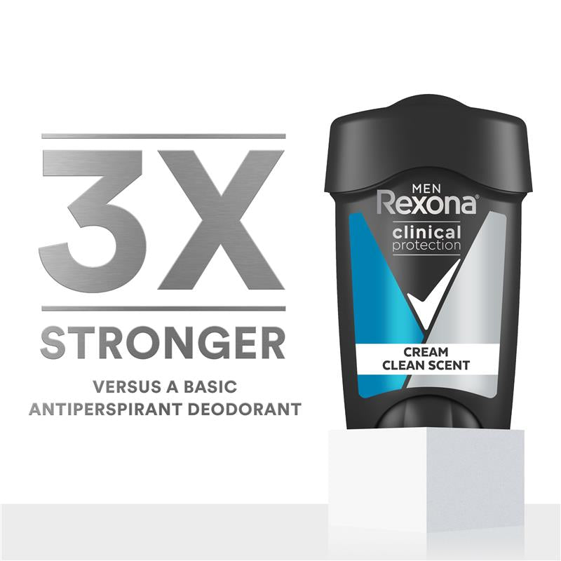 Load image into Gallery viewer, Rexona Men Clinical Protection Antiperspirant Cream Stick Clean Scent 45ml
