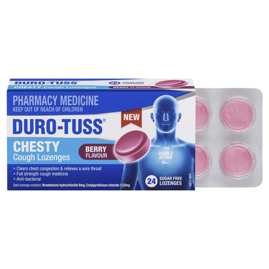 DURO-TUSS Chesty Cough Lozenges Berry 24 Lozenges