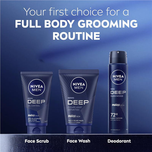 NIVEA for Men Deep Face Scrub 75ml