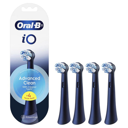 Oral B Power Toothbrush iO Advanced Clean Refills Black 4 Pack