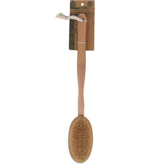 Natural Beauty Bamboo Bath Brush with Long Wooden Handle