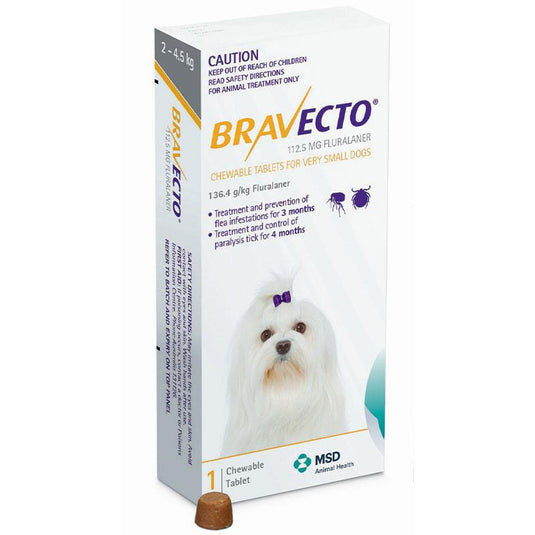 Bravecto Very Small Dog Yellow 2-4.5Kg
