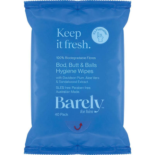 Barely Him Bod Butt & Balls Hygiene Wipes 40 Pack