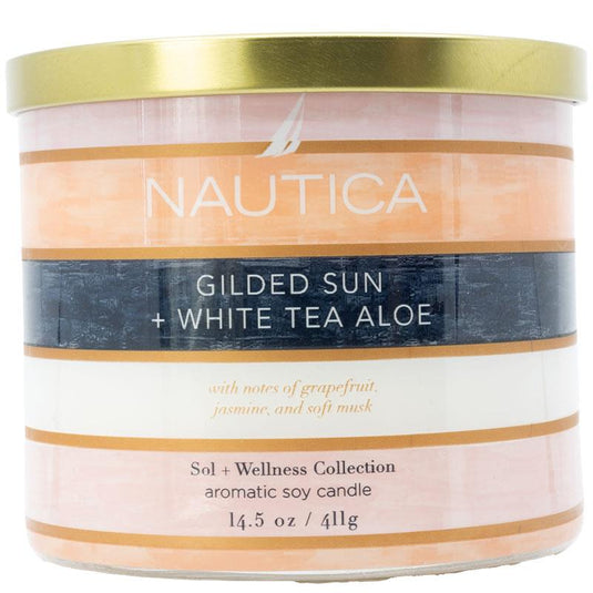 Nautica Home Gilded Sun & White Tea Aloe Candle 411g