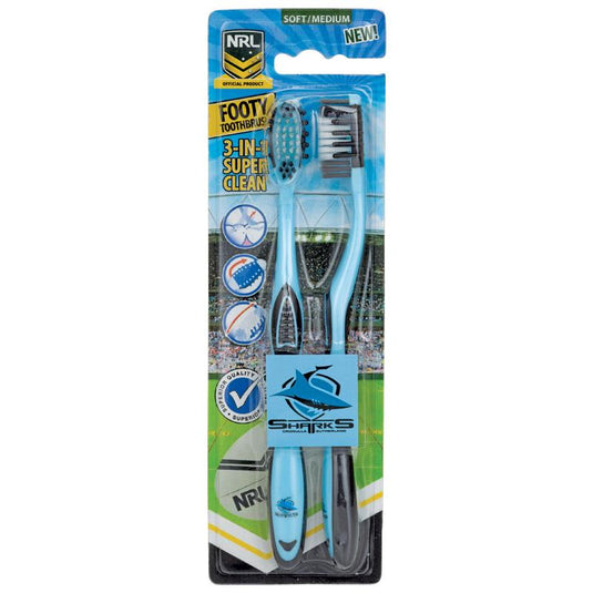 NRL Toothbrush Cronulla Sharks 2 Pack