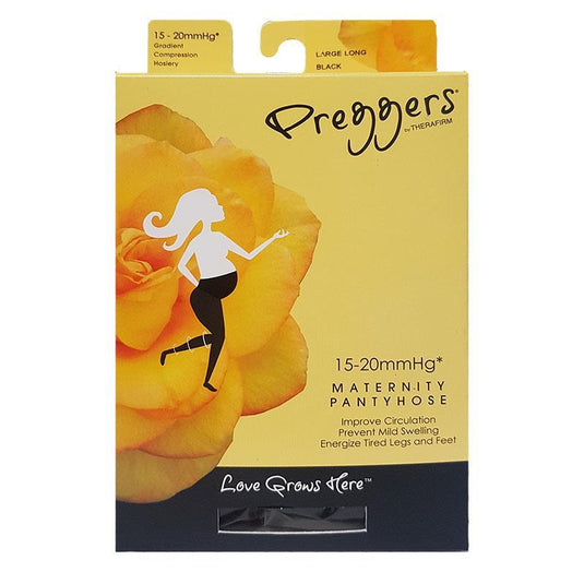 Preggers Maternity Pantyhose Black Large 15-20mmHg