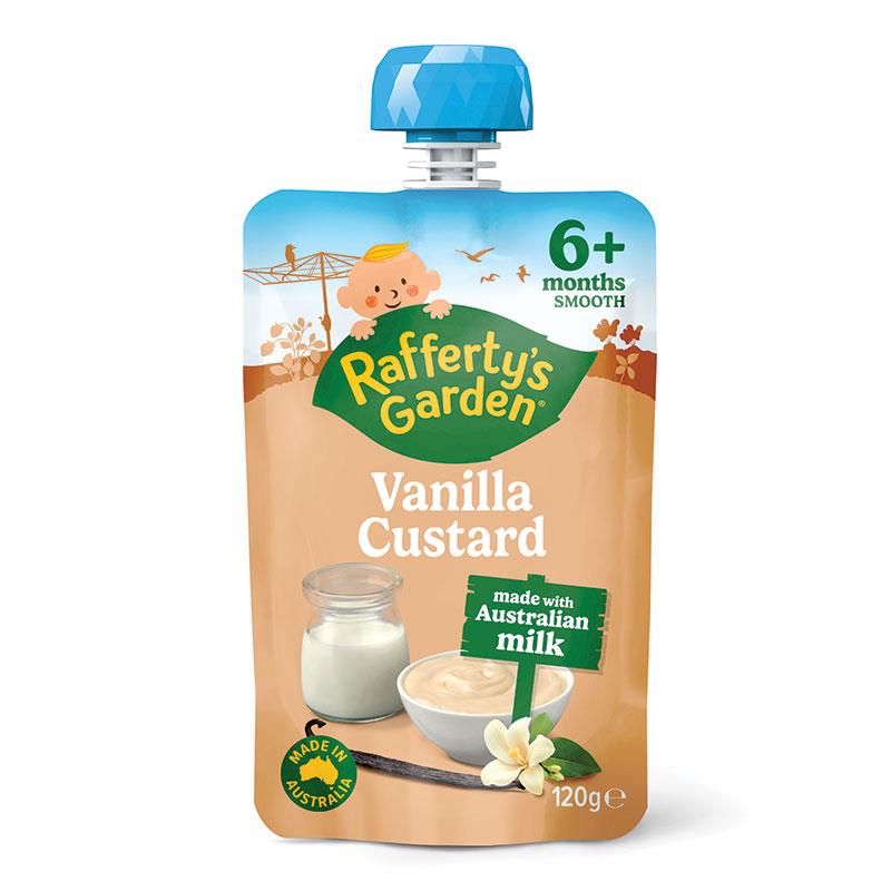 Load image into Gallery viewer, Raffertys Garden 6+ Months Vanilla Custard 120g
