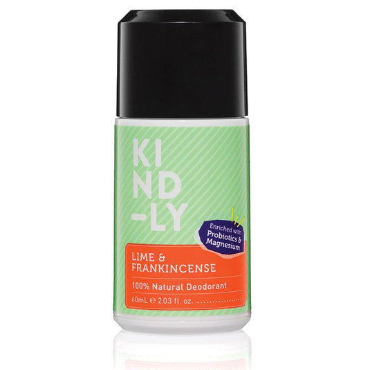 Kind-ly Natural Deodorant Roll On Lime & Frankincense 60g