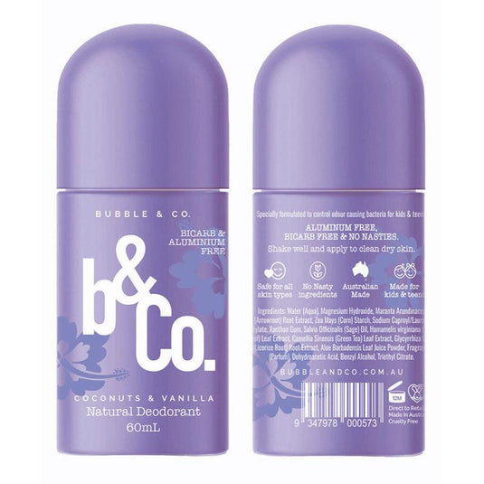 Bubble & Co Coconut and Vanilla Deodorant 60ml