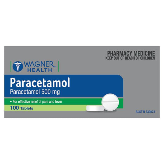 Wagner Health Paracetamol 500mg 100 Tablets Blister Pack