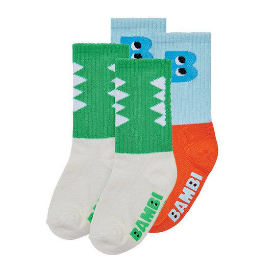 Bambi Mini Co. Superstar Socks Boys Green Teeth 3-12 Months