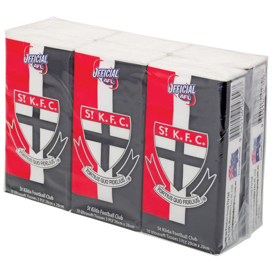AFL Pocket Tissues St Kilda 6 Pack