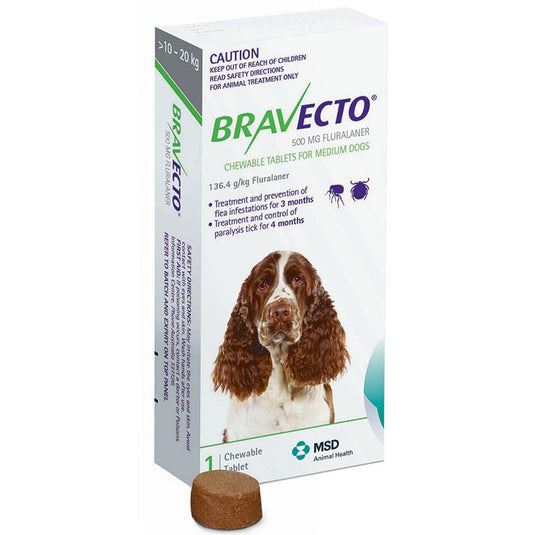 Bravecto Medium Dog Green 10-20Kg
