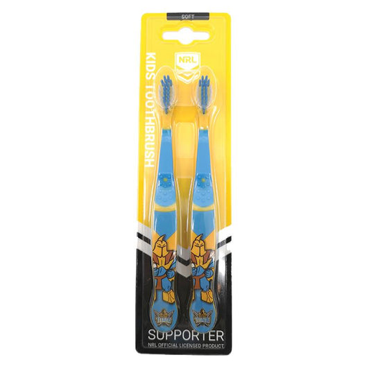 NRL Kids Toothbrush Gold Coast Titans Twin Pack