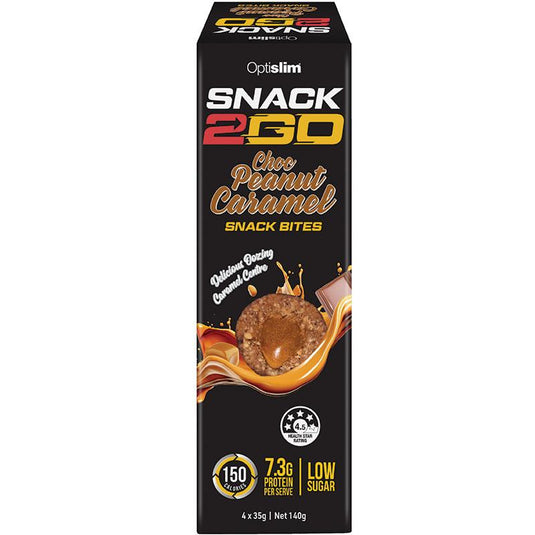 Optislim SNACK2GO Bites Choc Peanut Caramel 4 X 35g