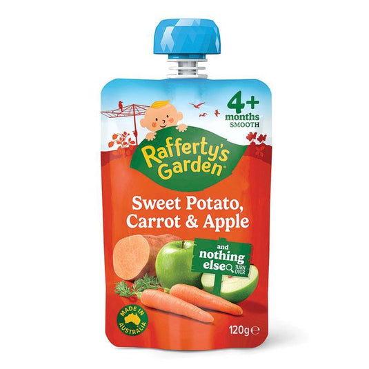 Raffertys Garden 4 Months Sweet Potato Carrot & Apple 120g
