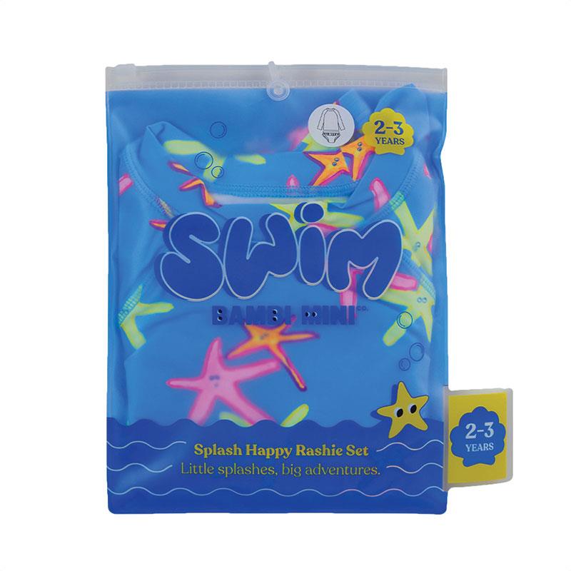 Load image into Gallery viewer, Bambi Mini Co. x SWIM - Kids Splash Happy Rashie and Pant set  -  Periwinkle Starfish Print - 2 - 3 Years
