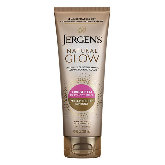 Jergens Natural Glow Skin Brightening Moisturiser Medium To Deep Skin Tones 221ml