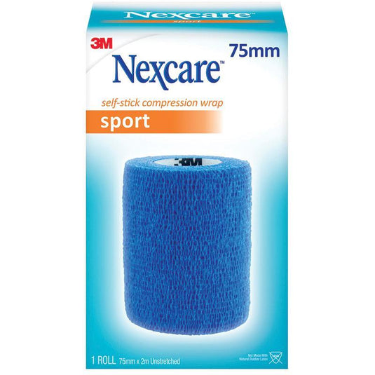 Nexcare Self-Stick Compression Wrap 75mm Blue
