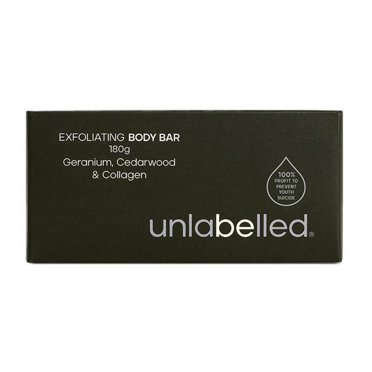 Unlabelled Exfoliating Body Bar Geranium Cedarwood & Collagen 180g