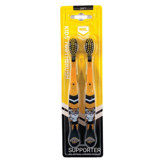 NRL Kids Toothbrush West Tigers Twin Pack