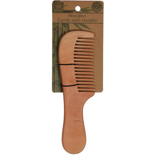 Natural Beauty Wooden Comb With Handle