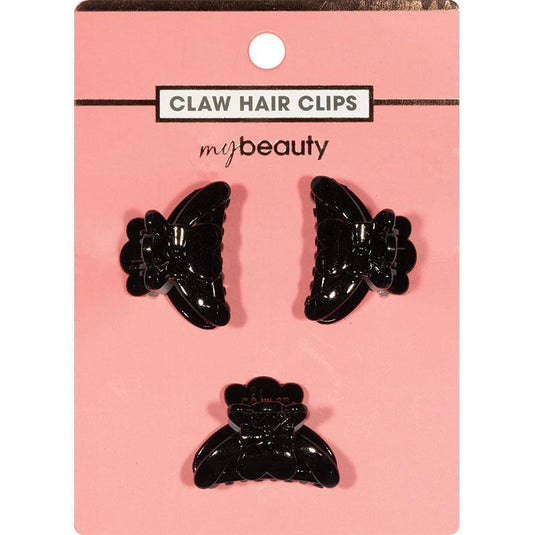 My Beauty Hair Claw Clip Small 3 Pack Black