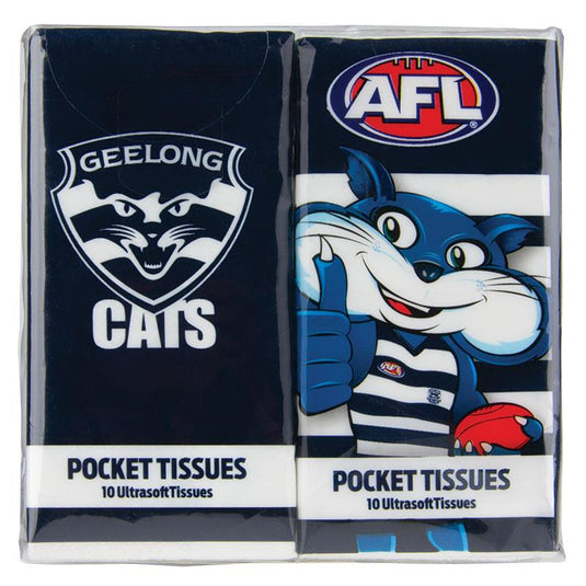 AFL Mascot Pocket Tissues Geelong 4 Pack