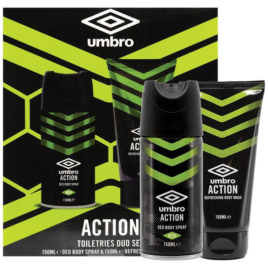 Umbro Action 150ml Spray + 150ml Body Wash 2 Piece Set
