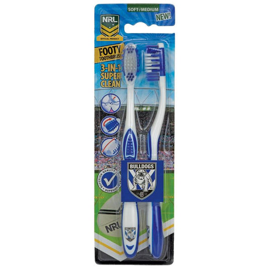 NRL Toothbrush Canterbury Bulldogs 2 Pack