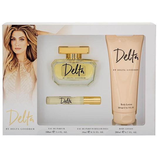 Delta By Delta Goodrem Eau De Parfum 100ml plus Body Lotion and Rollerball 3 Piece Set