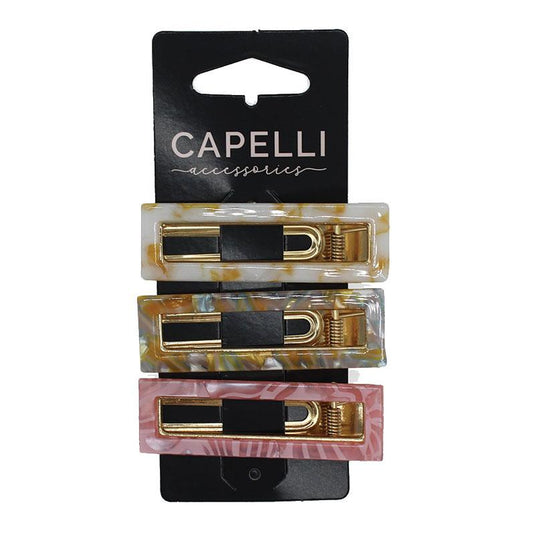 Capelli Ladies Resin Clip 3 Pack