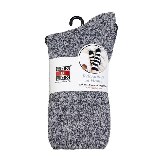 Adults Bed Socks Marled Black and White