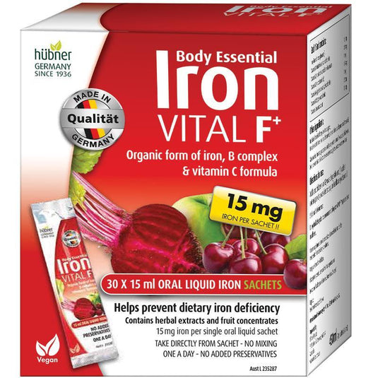 Body Essential Iron Vital F+ 30 x 15ml Liquid Sachets