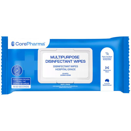 Corepharma Multipurpose Disinfectant Wipes Hospital Grade 80 Wipes