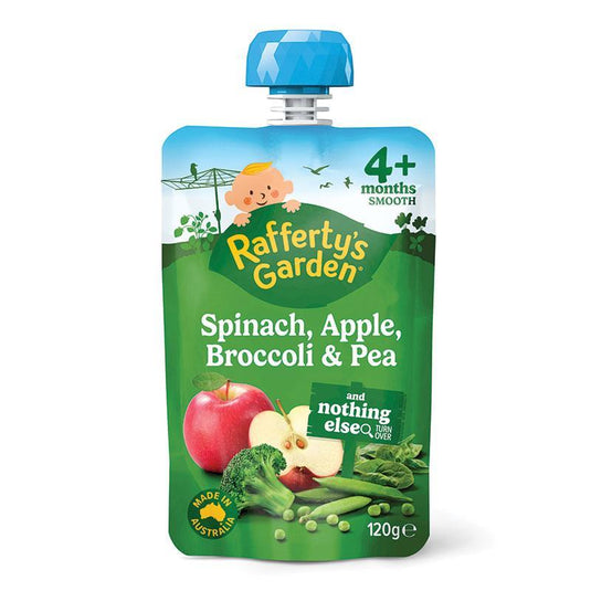 Raffertys Garden 4+ Months Spinach Apple Brocoli & Pea 120g